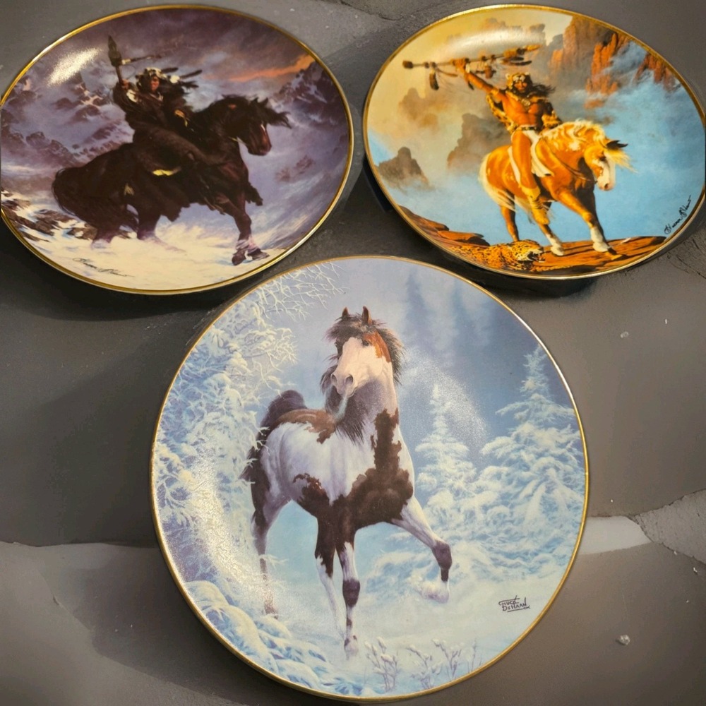 3pc Decrotive Plate Collection, Winter Renegade, Spirit Of The South & West Wind